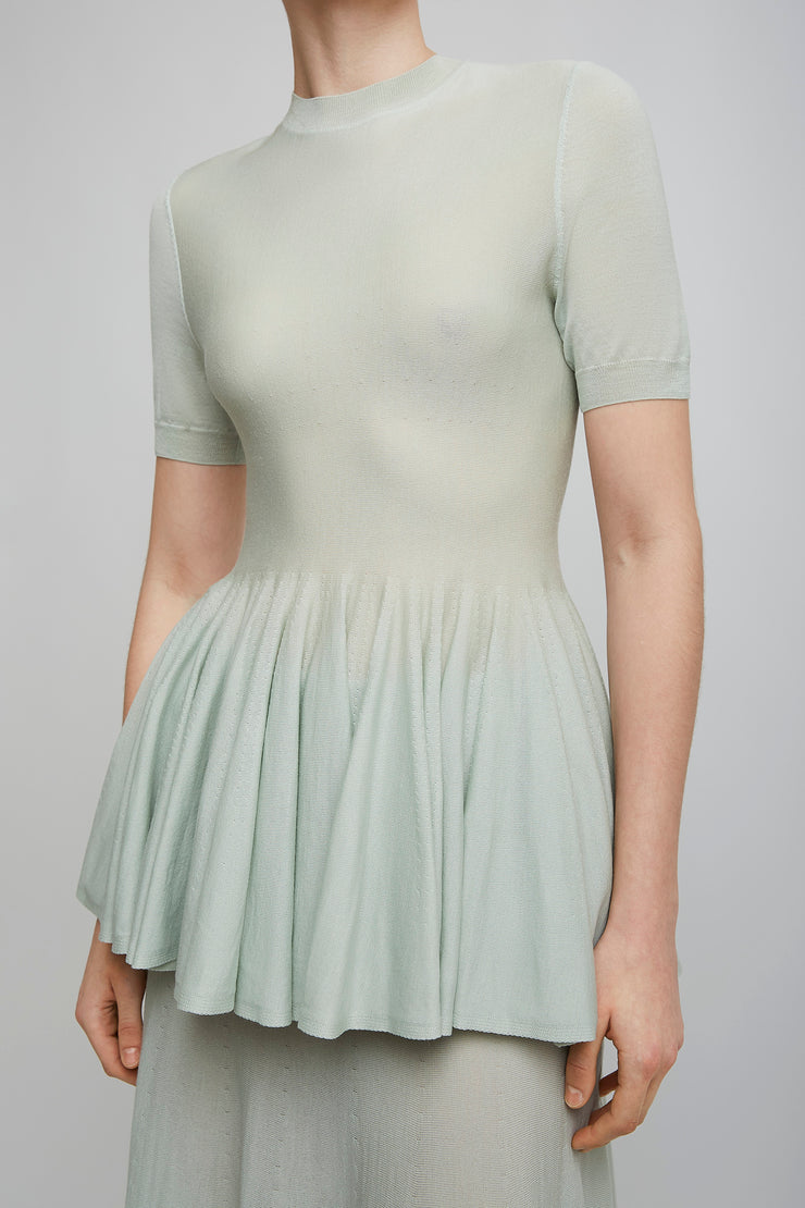 Peplum light blue top