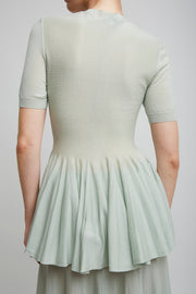 Peplum light blue top