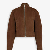 Round brown suede jacket