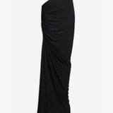 Soft jersey draped black skirt
