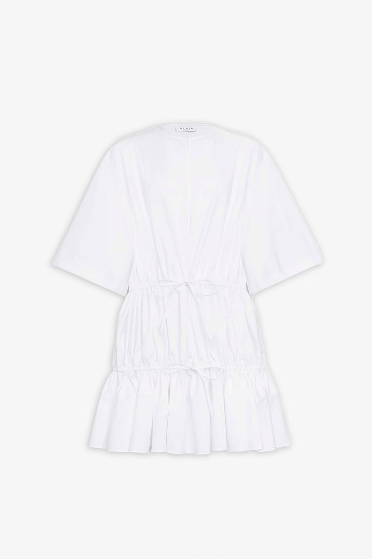 Cotton poplin white dress