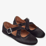 Criss cross brown ballet flats