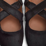 Criss cross brown ballet flats