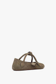 Teckel brown grey suede ballet flats