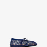 Blue mesh ballet flats