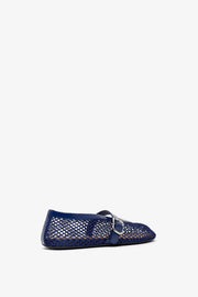 Blue mesh ballet flats