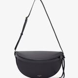 Hip east west black leather bag