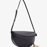 Hip east west black leather bag
