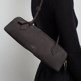 Le Teckel Medium anthracite suede bag