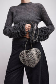 Le Coeur black and white crossbody bag
