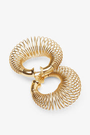 Spiral Hoops small gold earrings