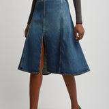 Denim slit skirt