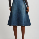 Denim slit skirt