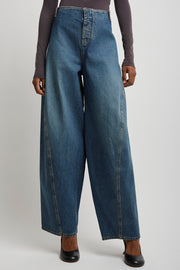 Denim cargo pants