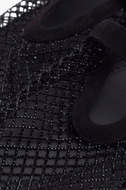 Black mesh suede ballet flats