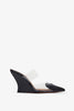 Coeur 90 black patent wedge mules