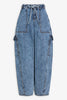 Cargo blue denim pants