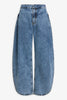Blue petal denim pants