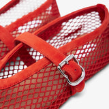 Orange mesh ballet flats