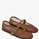 Khaki green mesh ballet flats