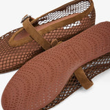 Khaki green mesh ballet flats