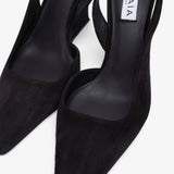 Black 90 suede slingbacks