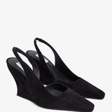 Black 90 suede slingbacks