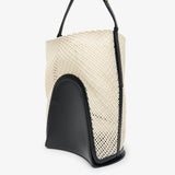 Large beige bucket bag