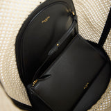 Large beige bucket bag