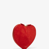 Le Coeur orange suede crossbody bag
