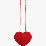 Le Coeur orange suede crossbody bag