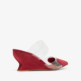 Coeur 60 red suede wedge mules