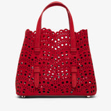 Mina 20 vienne red suede tote bag