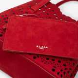 Mina 20 vienne red suede tote bag