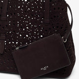 Mina 25 vienne brown suede tote bag