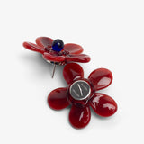 Bloom red glass earrings