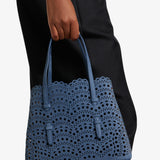 Mina 25 blue suede tote bag
