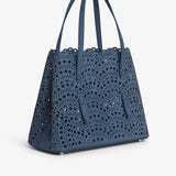 Mina 25 blue suede tote bag