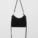 Gig small black suede shoulder bag