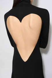 Heart black jersey dress
