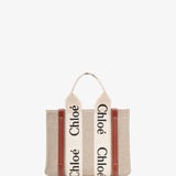 Woody small white brown canvas bag
