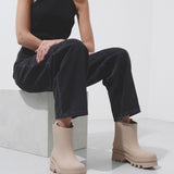 Raina beige rubber rain boots