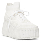 Nama platform white mesh sneakers