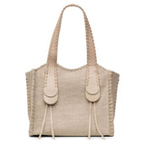 Mony medium beige canvas tote bag