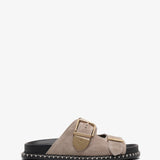 Rebecca dark beige suede flats