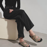 Rebecca dark beige suede flats