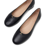 Marcie black leather ballerinas