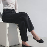 Marcie black leather ballerinas