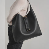 Marcie black leather shoulder bag