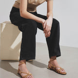 Uma beige suede flat sandals